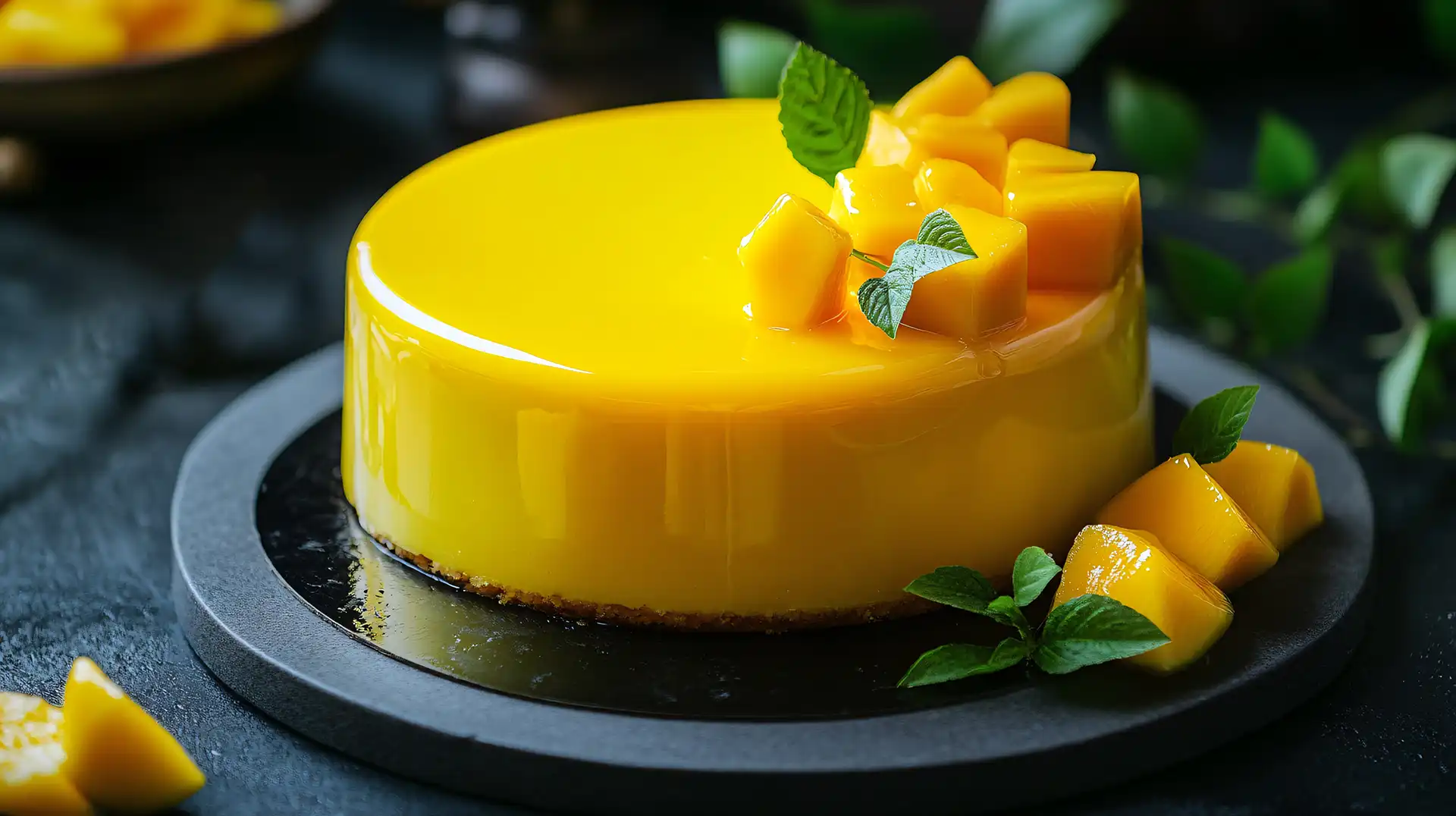 Delikátna mousse torta s mangom. Objednajte si online torty, dizajnové dezerty a cookies z bratislavskej cukrárne.