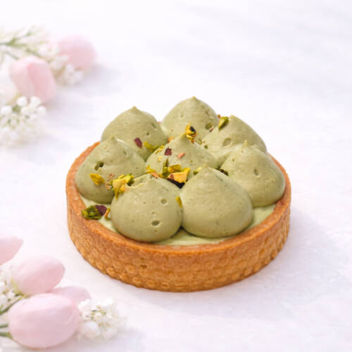 Chrumkavá tartaletka s pistáciovým krémom