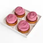 Set štyroch malinových tartaletiek – jemný dezert s malinovým krémom